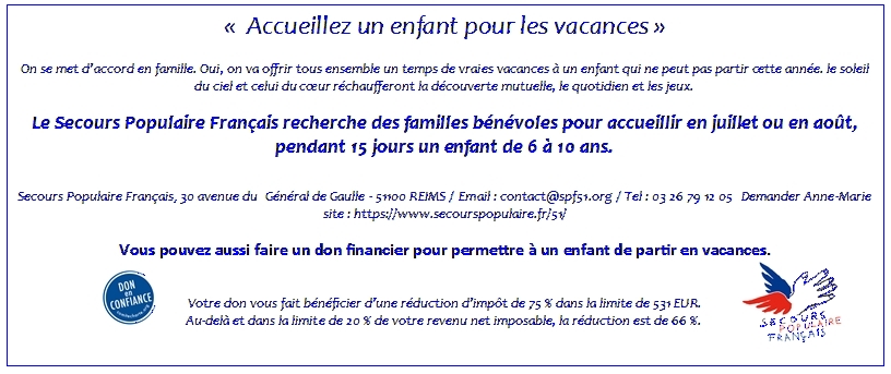 bulletin inscription secours populaire 2018