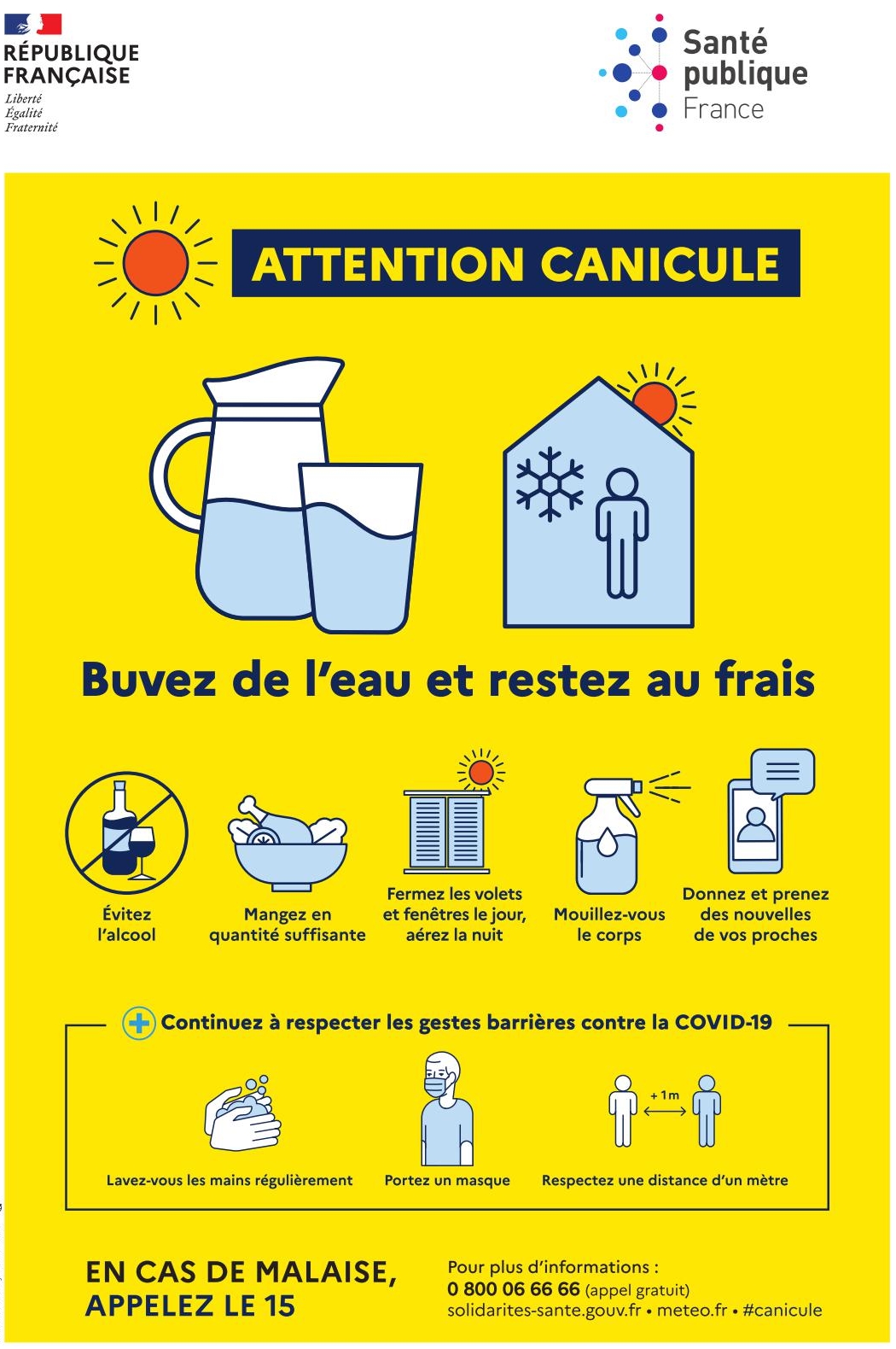 Canicule 2020-Affiche les bons gestes